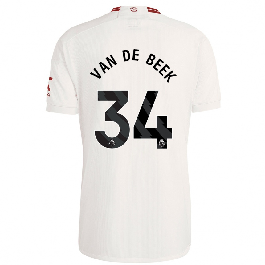 Niño Fútbol Camiseta Donny Van De Beek #34 Blanco Equipación Tercera 2023/24