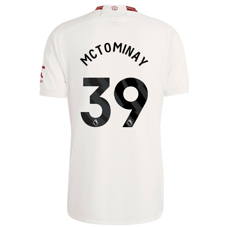 Niño Fútbol Camiseta Scott Mctominay #39 Blanco Equipación Tercera 2023/24