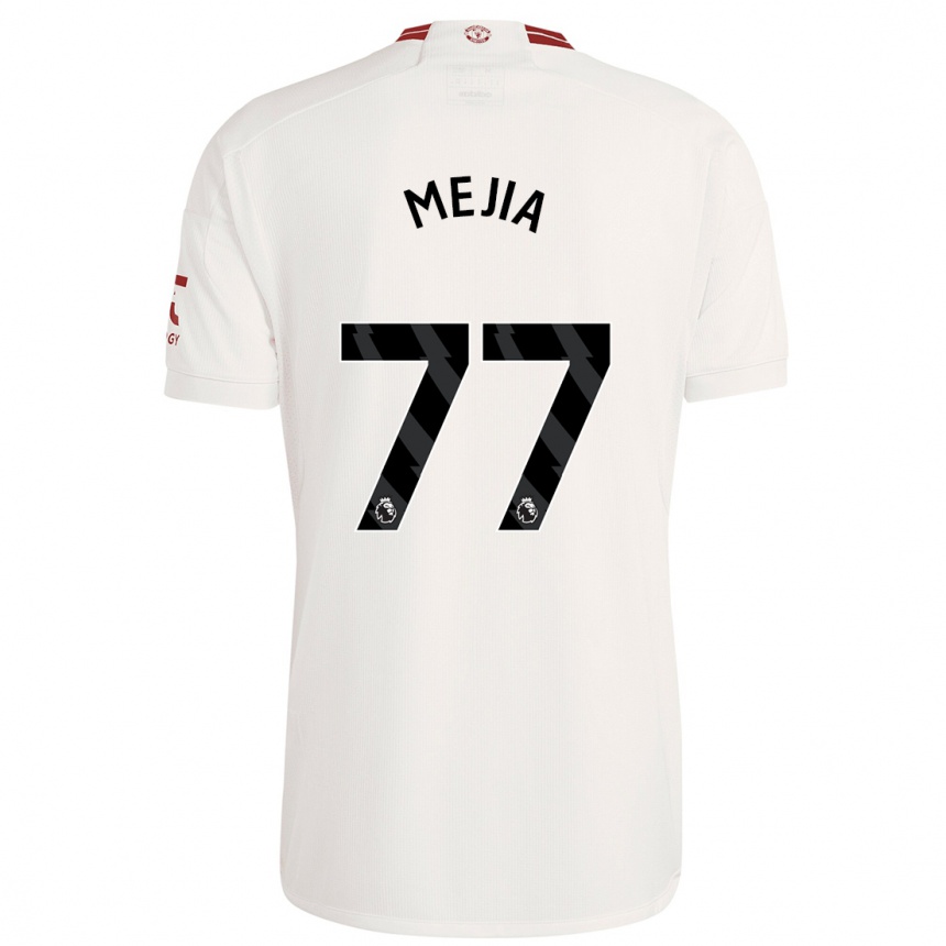 Niño Fútbol Camiseta Mateo Mejia #77 Blanco Equipación Tercera 2023/24