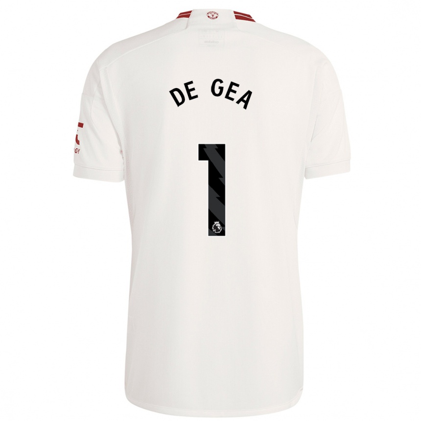 Niño Fútbol Camiseta David De Gea #1 Blanco Equipación Tercera 2023/24