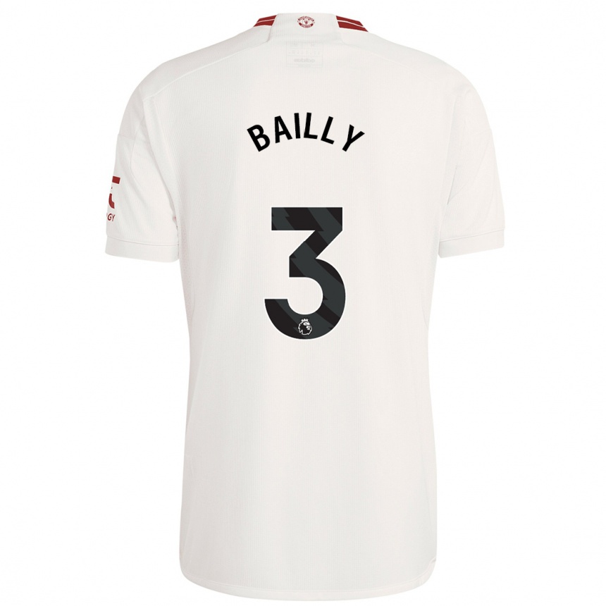 Niño Fútbol Camiseta Eric Bailly #3 Blanco Equipación Tercera 2023/24