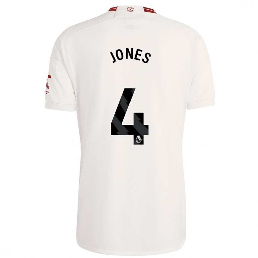 Niño Fútbol Camiseta Phil Jones #4 Blanco Equipación Tercera 2023/24