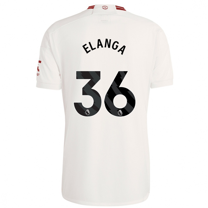 Niño Fútbol Camiseta Anthony Elanga #36 Blanco Equipación Tercera 2023/24