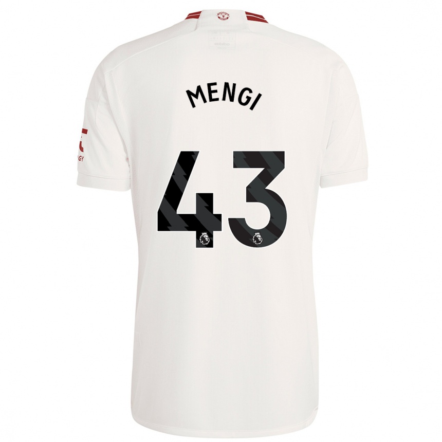 Niño Fútbol Camiseta Teden Mengi #43 Blanco Equipación Tercera 2023/24