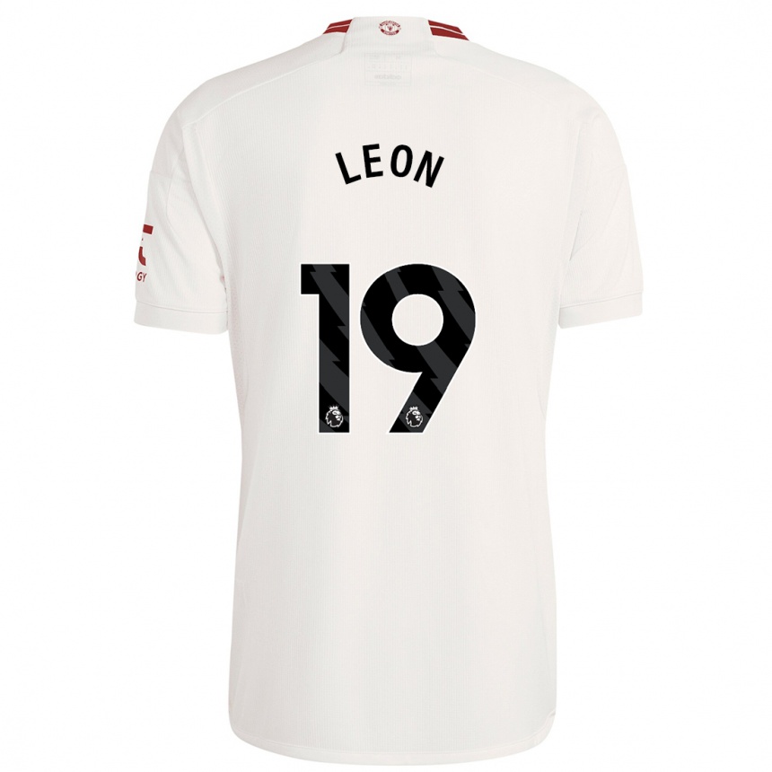 Niño Fútbol Camiseta Adriana Leon #19 Blanco Equipación Tercera 2023/24