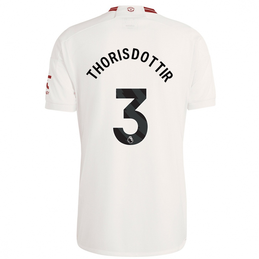 Niño Fútbol Camiseta Maria Thorisdottir #3 Blanco Equipación Tercera 2023/24