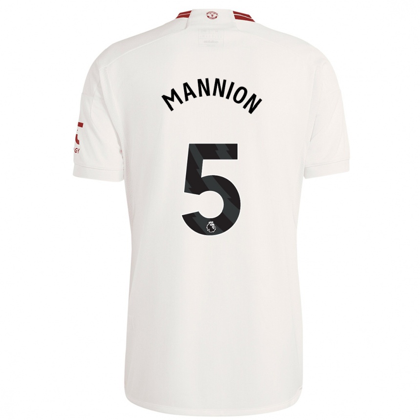 Niño Fútbol Camiseta Aoife Mannion #5 Blanco Equipación Tercera 2023/24