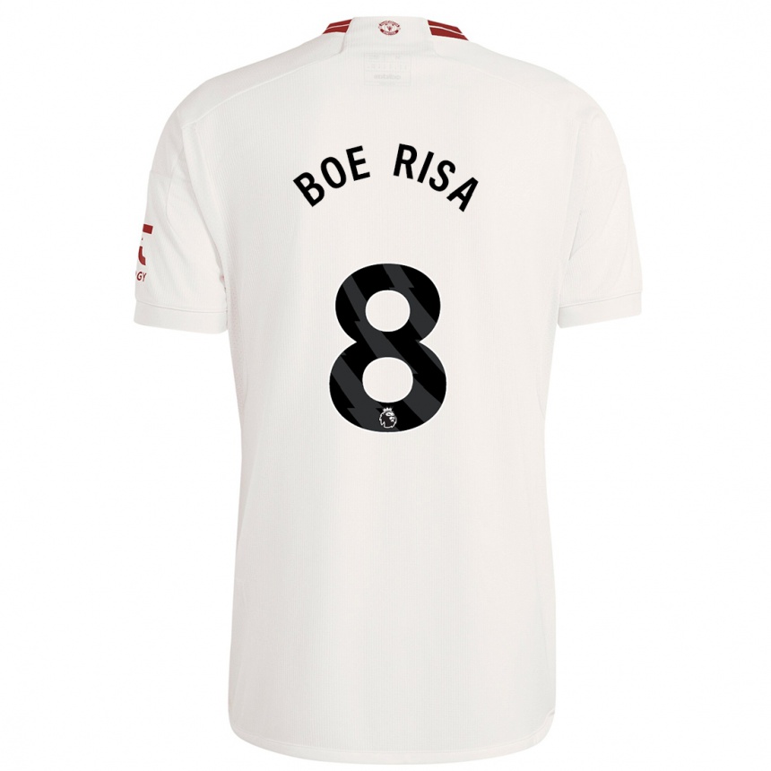 Niño Fútbol Camiseta Vilde Boe Risa #8 Blanco Equipación Tercera 2023/24