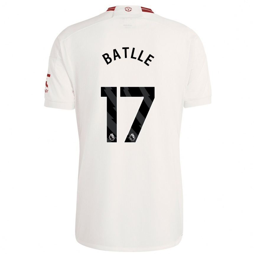 Niño Fútbol Camiseta Ona Batlle #17 Blanco Equipación Tercera 2023/24