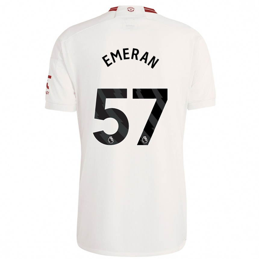 Niño Fútbol Camiseta Noam Emeran #57 Blanco Equipación Tercera 2023/24