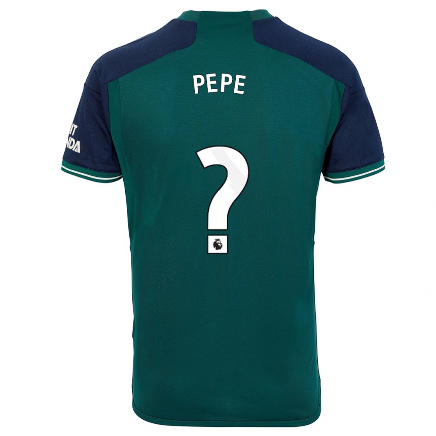 Niño Fútbol Camiseta Nicolas Pepe #0 Verde Equipación Tercera 2023/24