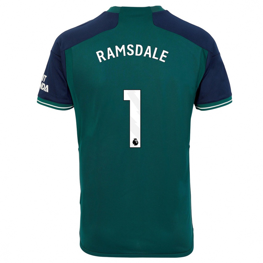 Niño Fútbol Camiseta Aaron Ramsdale #1 Verde Equipación Tercera 2023/24