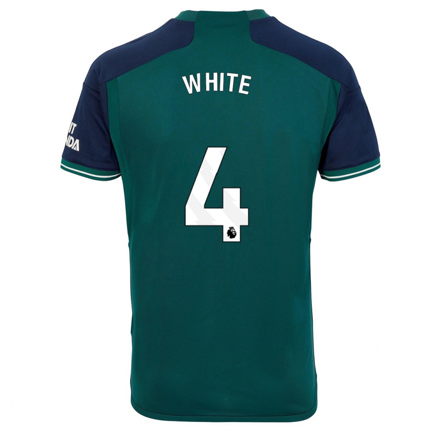 Niño Fútbol Camiseta Ben White #4 Verde Equipación Tercera 2023/24