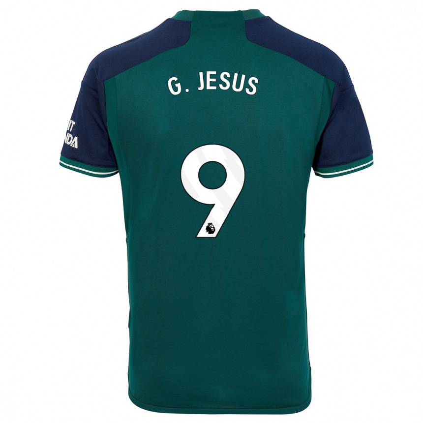 Niño Fútbol Camiseta Gabriel Jesus #9 Verde Equipación Tercera 2023/24