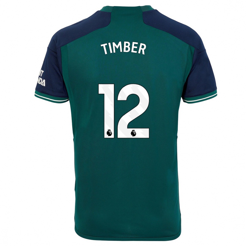 Niño Fútbol Camiseta Jurrien Timber #12 Verde Equipación Tercera 2023/24