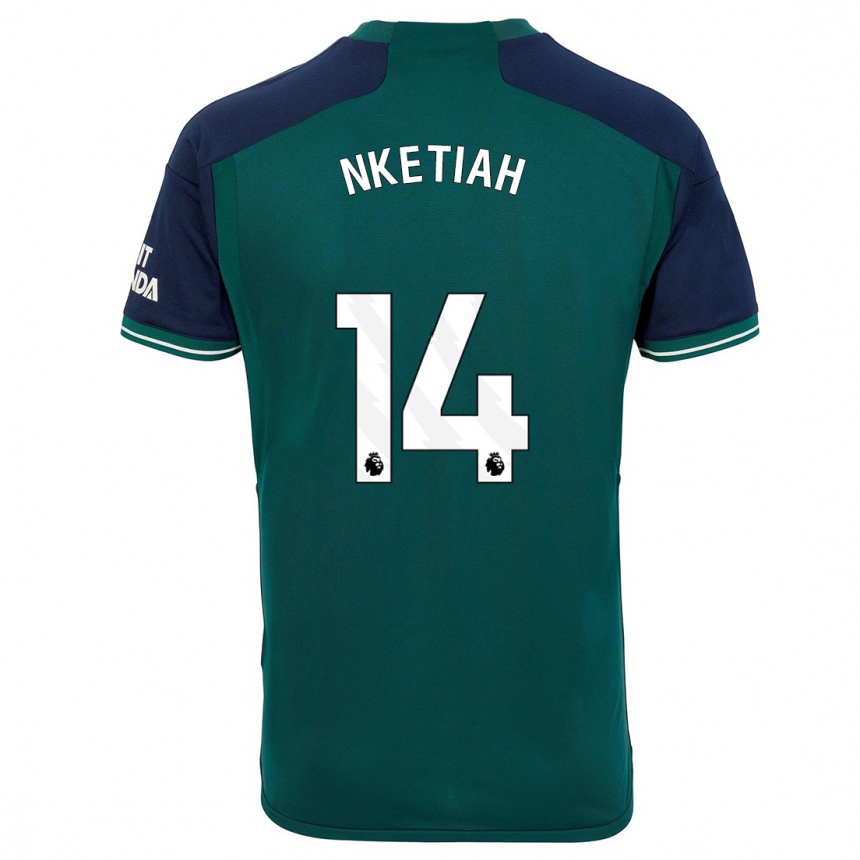 Niño Fútbol Camiseta Eddie Nketiah #14 Verde Equipación Tercera 2023/24