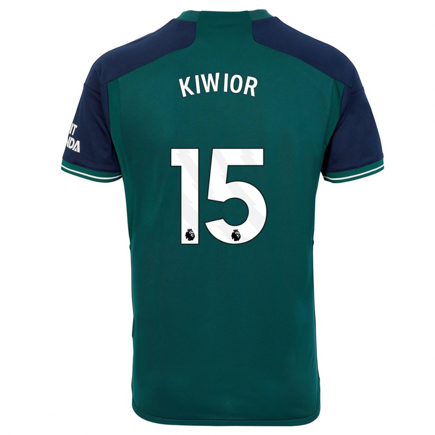 Niño Fútbol Camiseta Jakub Kiwior #15 Verde Equipación Tercera 2023/24