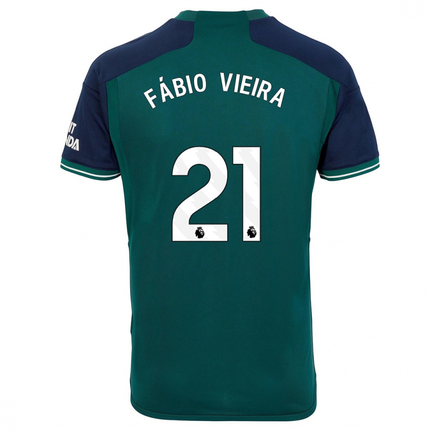 Niño Fútbol Camiseta Fabio Vieira #21 Verde Equipación Tercera 2023/24