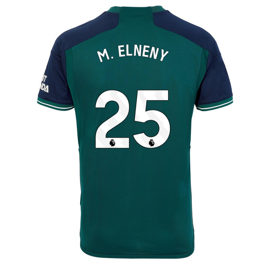 Niño Fútbol Camiseta Mohamed Elneny #25 Verde Equipación Tercera 2023/24