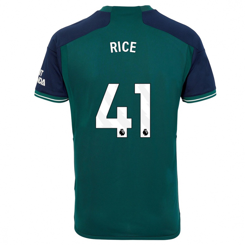 Niño Fútbol Camiseta Declan Rice #41 Verde Equipación Tercera 2023/24