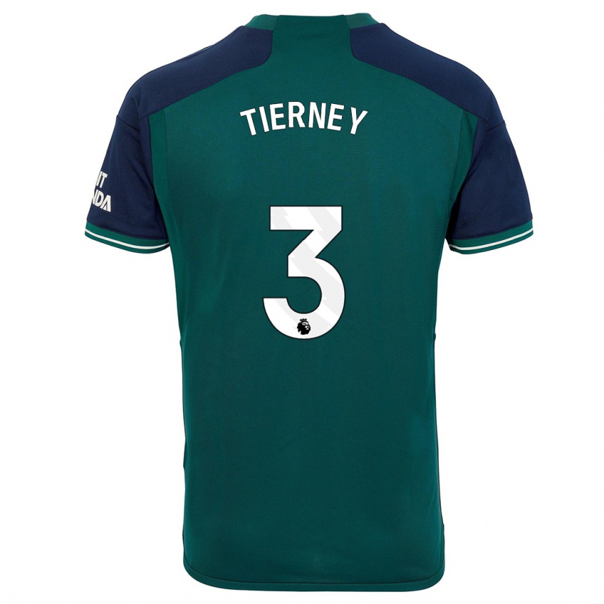 Niño Fútbol Camiseta Kieran Tierney #3 Verde Equipación Tercera 2023/24