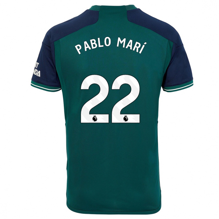 Niño Fútbol Camiseta Pablo Mari #22 Verde Equipación Tercera 2023/24