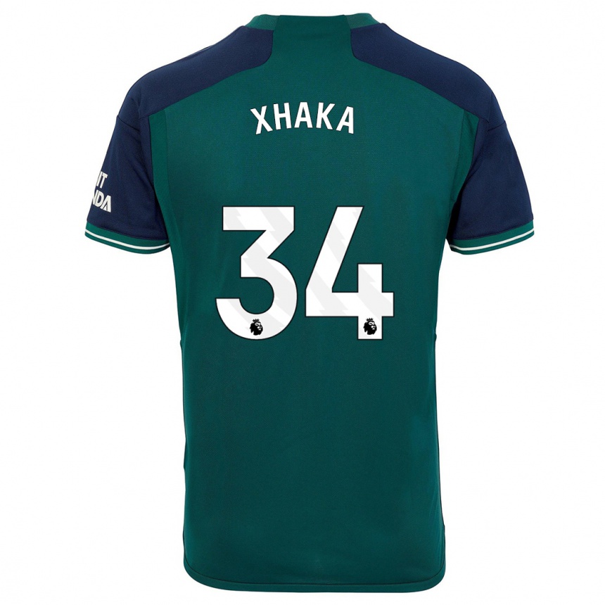 Niño Fútbol Camiseta Granit Xhaka #34 Verde Equipación Tercera 2023/24