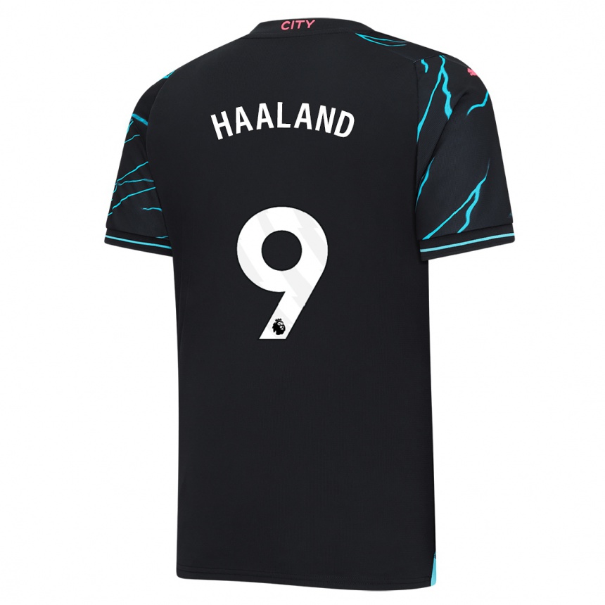 Niño Fútbol Camiseta Erling Haaland #9 Azul Oscuro Equipación Tercera 2023/24