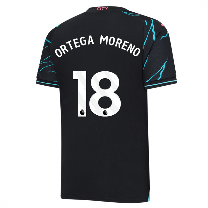 Niño Fútbol Camiseta Stefan Ortega Moreno #18 Azul Oscuro Equipación Tercera 2023/24