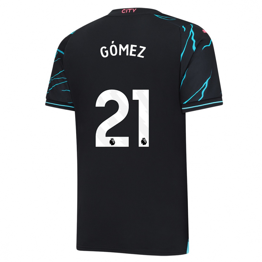 Niño Fútbol Camiseta Sergio Gómez #21 Azul Oscuro Equipación Tercera 2023/24