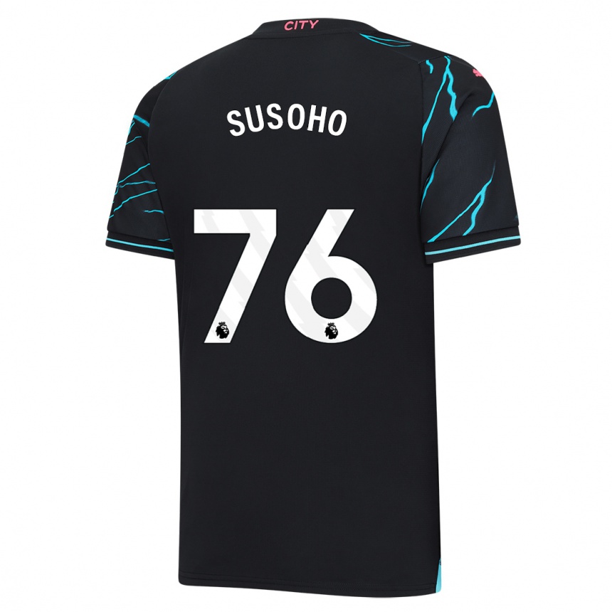 Niño Fútbol Camiseta Mahamadou Susoho #76 Azul Oscuro Equipación Tercera 2023/24