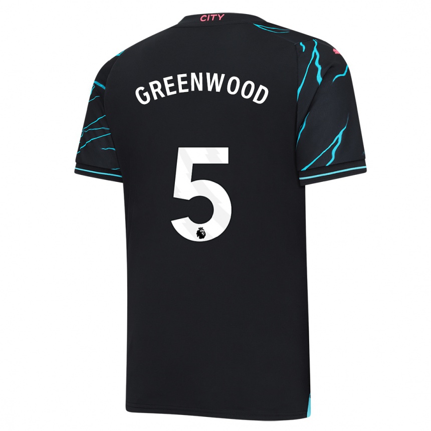 Niño Fútbol Camiseta Alex Greenwood #5 Azul Oscuro Equipación Tercera 2023/24