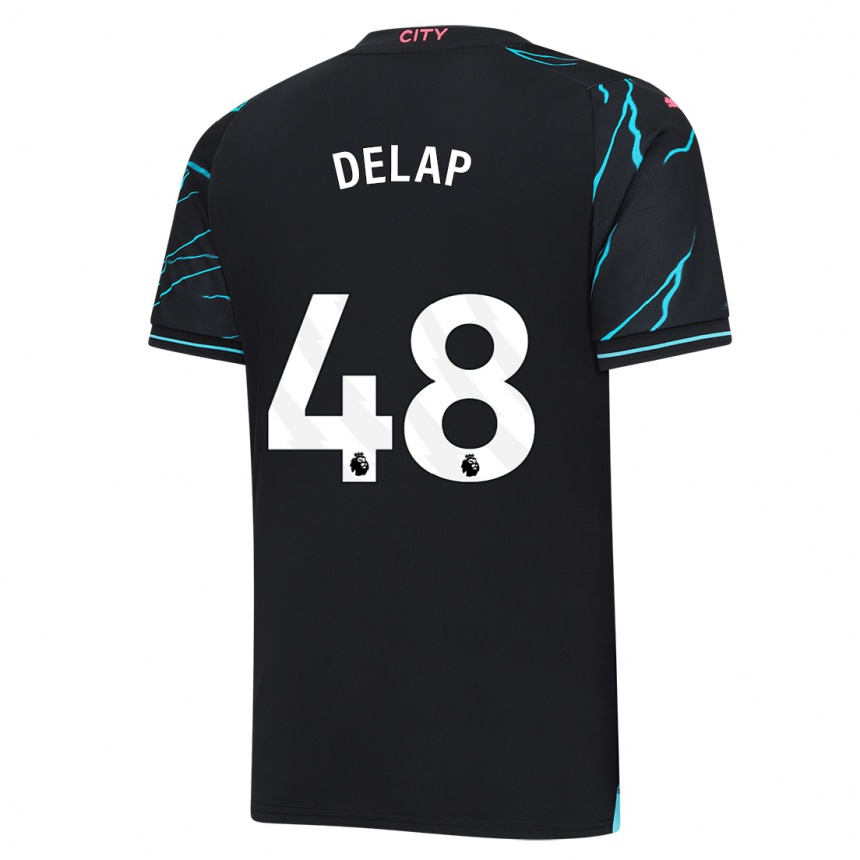 Niño Fútbol Camiseta Liam Delap #48 Azul Oscuro Equipación Tercera 2023/24