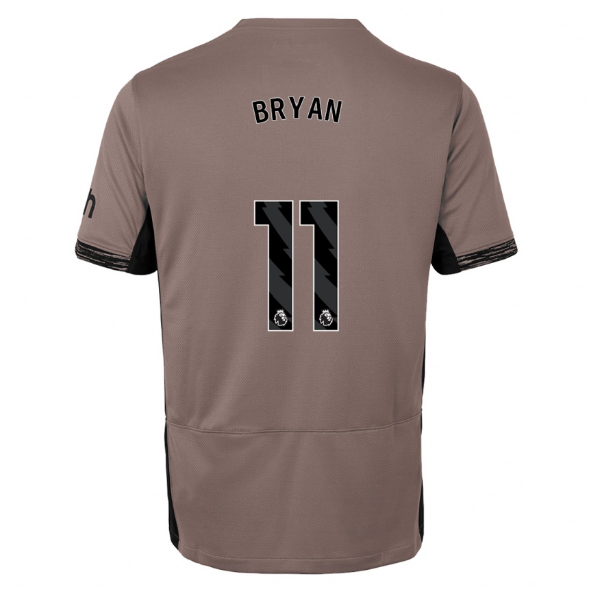 Niño Fútbol Camiseta Bryan Gil #11 Beige Obscuro Equipación Tercera 2023/24