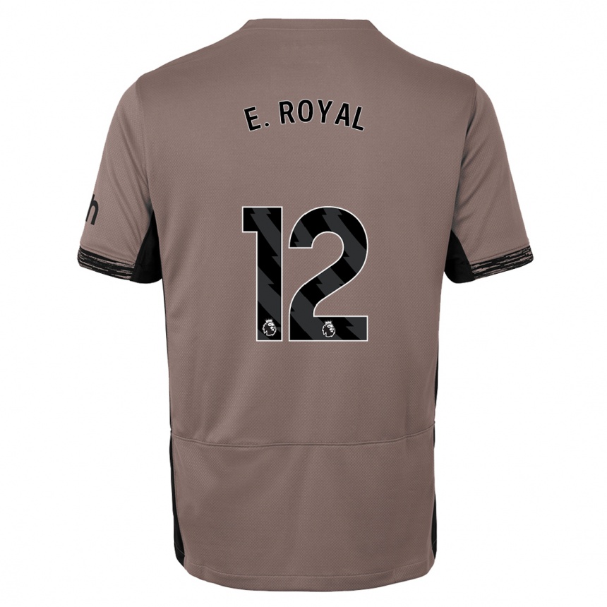 Niño Fútbol Camiseta Emerson Royal #12 Beige Obscuro Equipación Tercera 2023/24