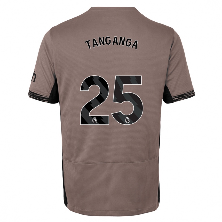 Niño Fútbol Camiseta Japhet Tanganga #25 Beige Obscuro Equipación Tercera 2023/24