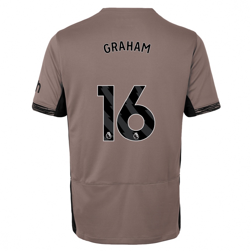 Niño Fútbol Camiseta Kit Graham #16 Beige Obscuro Equipación Tercera 2023/24