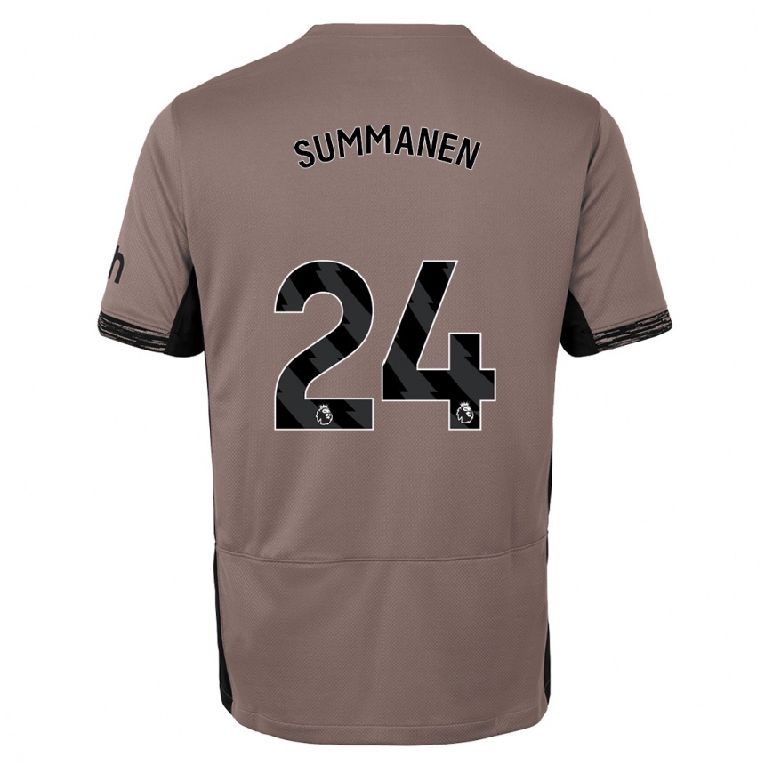 Niño Fútbol Camiseta Eveliina Summanen #24 Beige Obscuro Equipación Tercera 2023/24