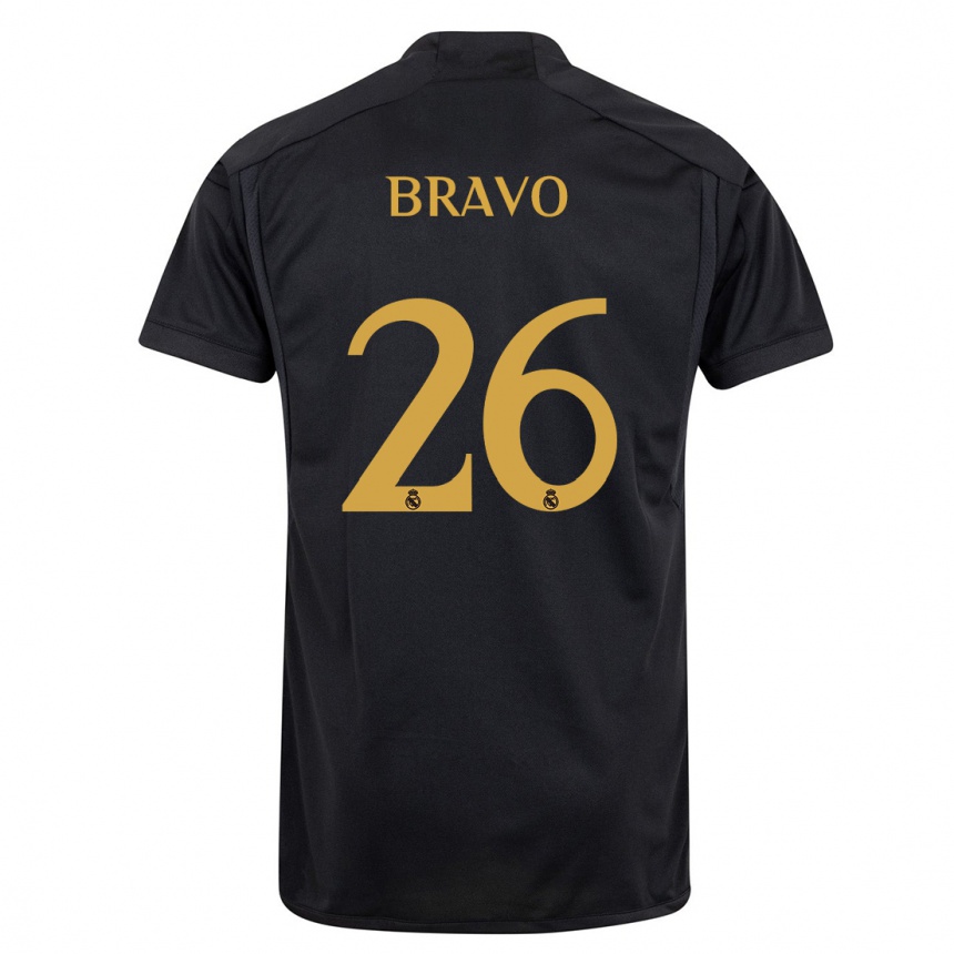 Niño Fútbol Camiseta Iker Bravo #26 Negro Equipación Tercera 2023/24