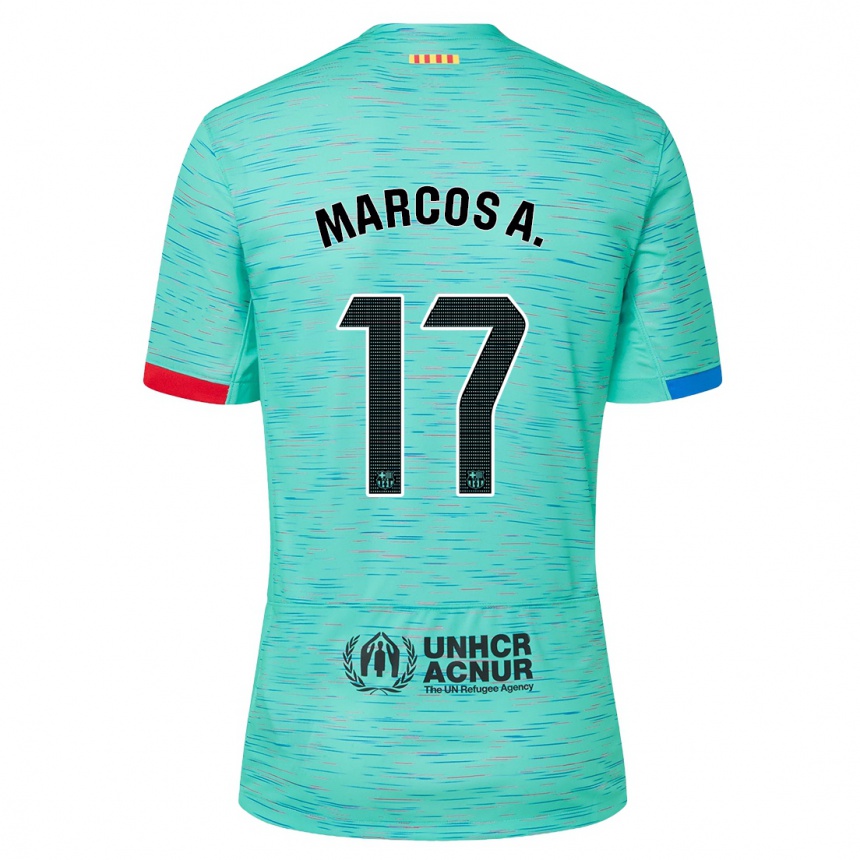 Niño Fútbol Camiseta Marcos Alonso #17 Aguamarina Clara Equipación Tercera 2023/24