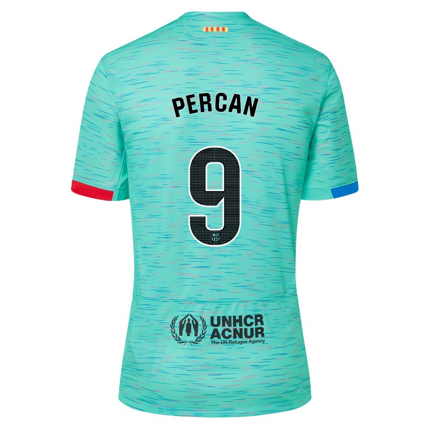 Niño Fútbol Camiseta Diego Percan #9 Aguamarina Clara Equipación Tercera 2023/24