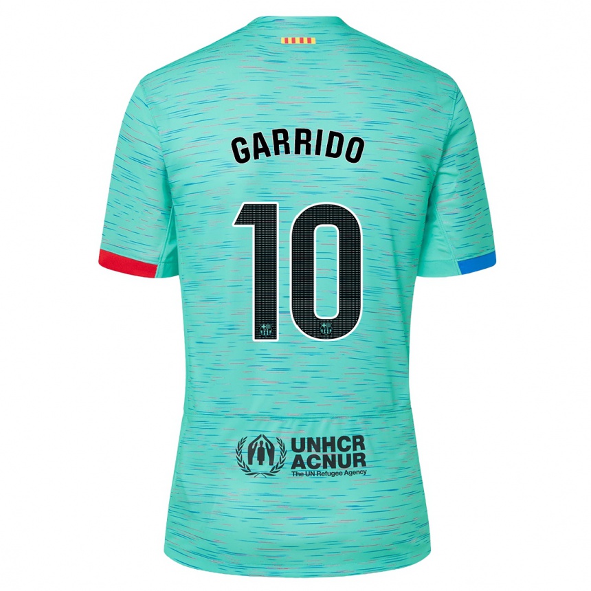 Niño Fútbol Camiseta Aleix Garrido #10 Aguamarina Clara Equipación Tercera 2023/24