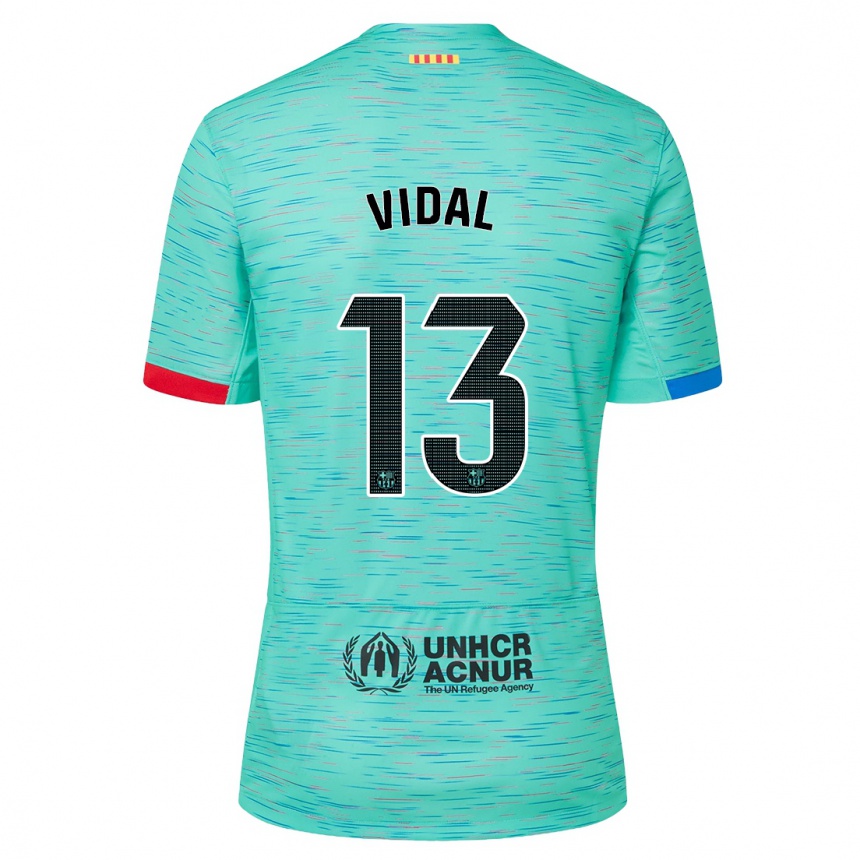 Niño Fútbol Camiseta Marc Vidal #13 Aguamarina Clara Equipación Tercera 2023/24