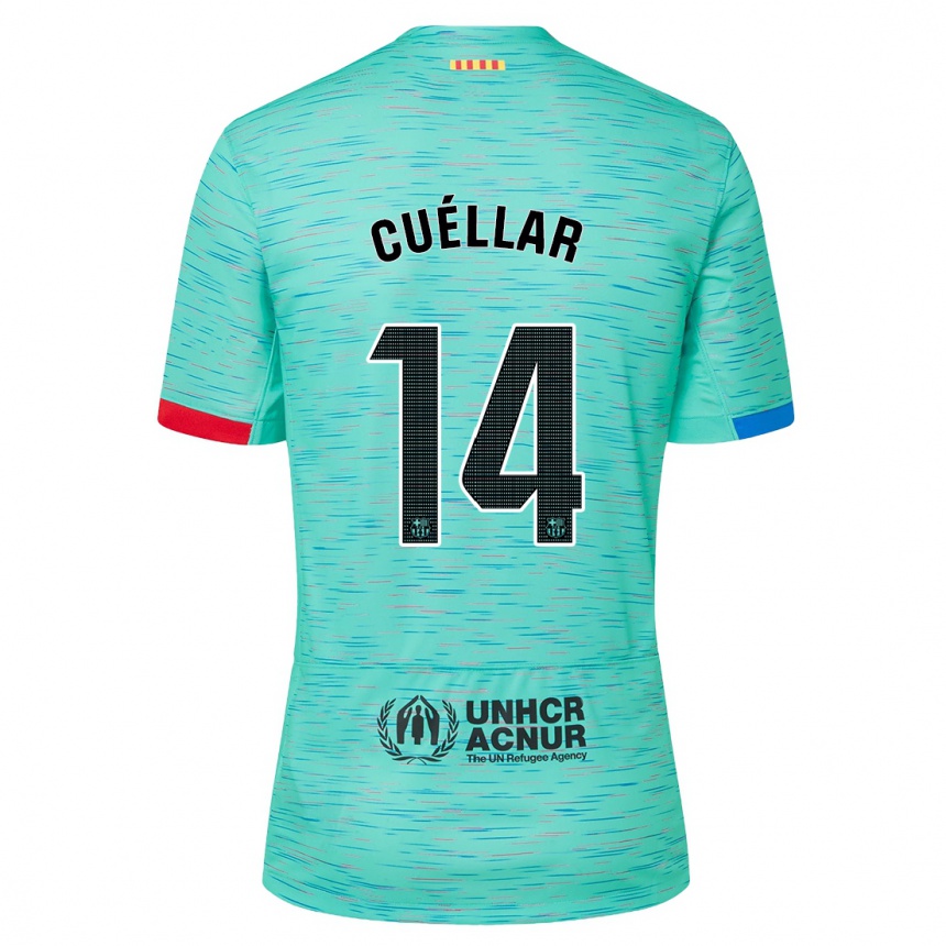 Niño Fútbol Camiseta Jaume Cuéllar #14 Aguamarina Clara Equipación Tercera 2023/24