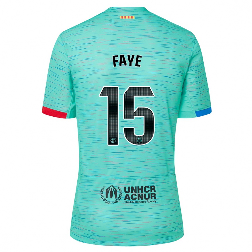 Niño Fútbol Camiseta Mikayil Faye #15 Aguamarina Clara Equipación Tercera 2023/24