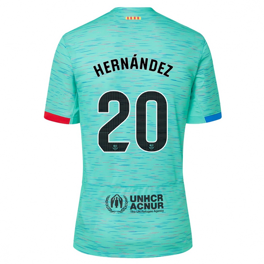 Niño Fútbol Camiseta Unai Hernández #20 Aguamarina Clara Equipación Tercera 2023/24