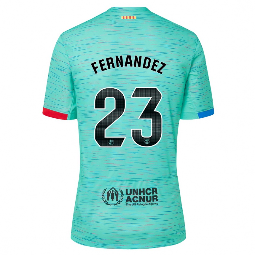 Niño Fútbol Camiseta Pelayo Fernandez #23 Aguamarina Clara Equipación Tercera 2023/24