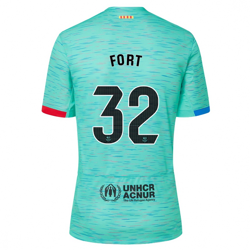 Niño Fútbol Camiseta Héctor Fort #32 Aguamarina Clara Equipación Tercera 2023/24