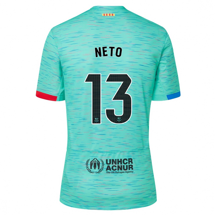 Niño Fútbol Camiseta Neto #13 Aguamarina Clara Equipación Tercera 2023/24