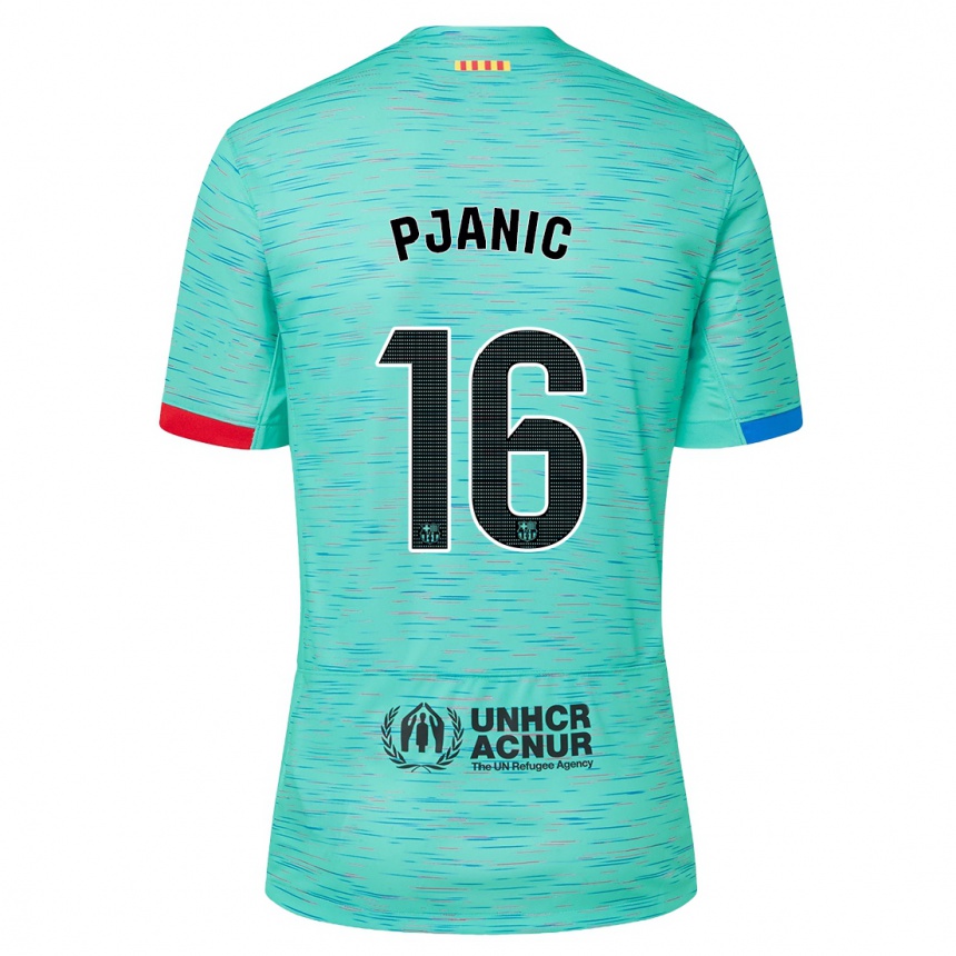 Niño Fútbol Camiseta Miralem Pjanic #16 Aguamarina Clara Equipación Tercera 2023/24